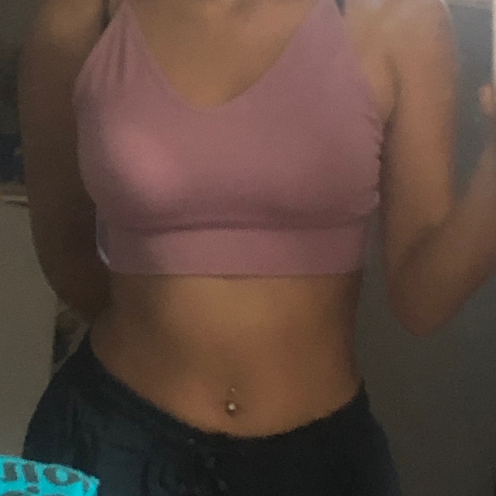 Pink ribbed tank top